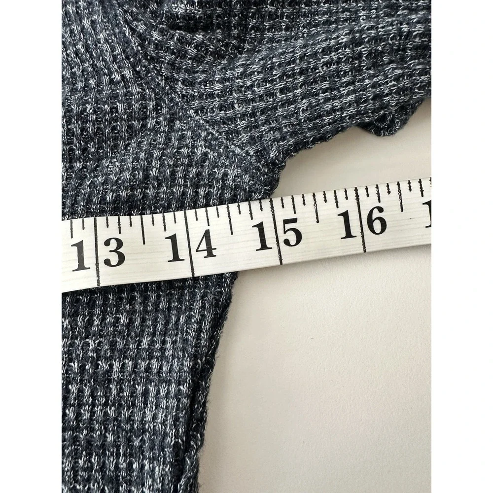 Free People Bodysuit Women Medium Black‎ Keep Your Cool Thermal Knit Long Sleeve